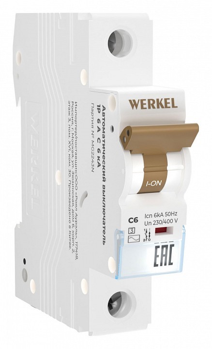 Автоматический выключатель 1P Werkel Автоматические выключатели W901P066 фото 1 — Магазин svetno.ru